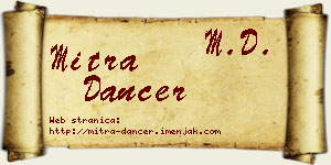 Mitra Dancer vizit kartica